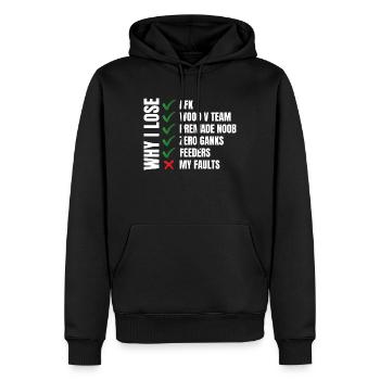 league of LOL - Männer Premium Bio Hoodie - Schwarz - Vorne - Nico (187cm)