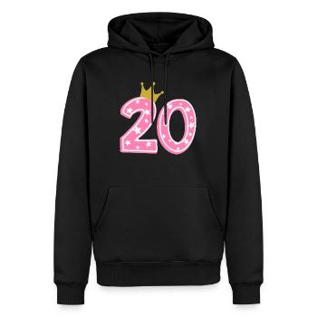 20 Krone 20. Geburtstag 20 Jahre - Männer Premium Bio Hoodie - Schwarz - Vorne - Nico (187cm)
