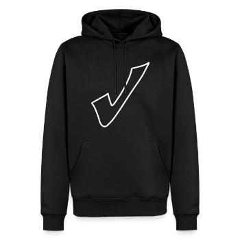 Haken Emoji Skizze Zeichnung weiß - Sweat à capuche Premium bio Homme - noir - Devant - Nico (187cm)