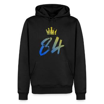84 Zahl Krone - Männer Premium Bio Hoodie - Schwarz - Vorne - Nico (187cm)