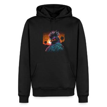 Retro Vintage Neon Kylling Rooster Kylling Solbriller - Herre Premium økologisk hoodie - sort - Foran - Nico (187cm)