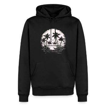 Vintage Palms Retro Summer Sunset - Sweat à capuche Premium bio Homme - noir - Devant - Nico (187cm)