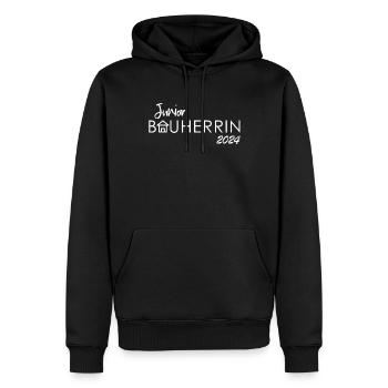 Junior Bauherrin 2024 Kind Hauskauf | Eigenheim - Männer Premium Bio Hoodie - Schwarz - Vorne - Nico (187cm)