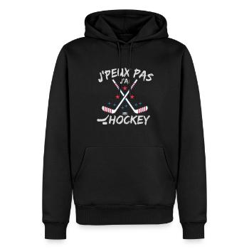 j'peux pas j'ai rink hockey - Sweat à capuche Premium bio Homme - noir - Devant - Nico (187cm)