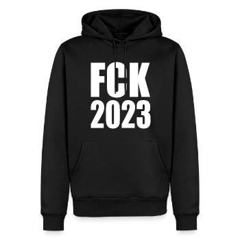 Fck 2023 - Männer Premium Bio Hoodie - Schwarz - Vorne - Nico (187cm)