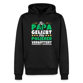 Als Papa geliebt, als Polierer vergöttert - Männer Premium Bio Hoodie - Schwarz - Vorne - Nico (187cm)