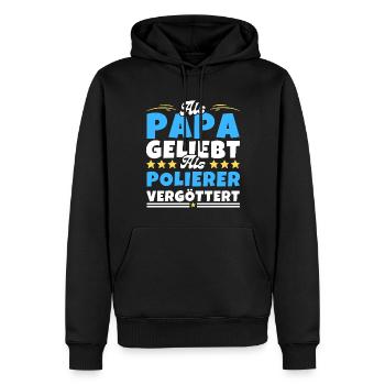 Als Papa geliebt, als Polierer vergöttert - Männer Premium Bio Hoodie - Schwarz - Vorne - Nico (187cm)