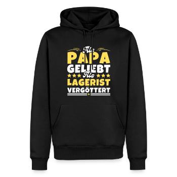 Als Papa geliebt, als Lagerist vergöttert - Männer Premium Bio Hoodie - Schwarz - Vorne - Nico (187cm)