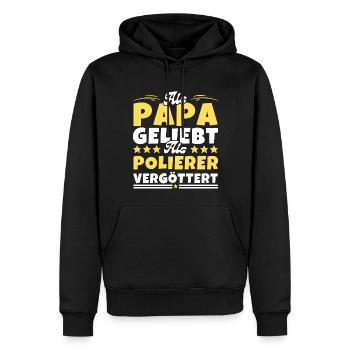 Als Papa geliebt, als Polierer vergöttert - Männer Premium Bio Hoodie - Schwarz - Vorne - Nico (187cm)