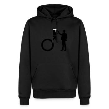 Man beer gentlemen - Sweat à capuche Premium bio Homme - noir - Devant - Nico (187cm)