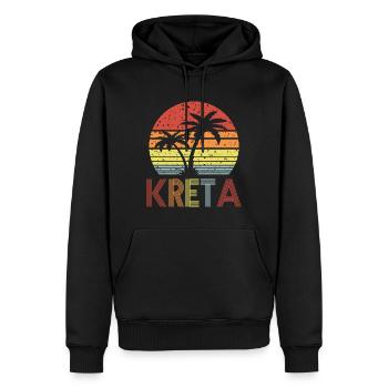 Kreta - Männer Premium Bio Hoodie - Schwarz - Vorne - Nico (187cm)
