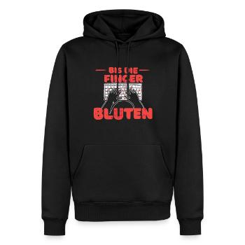 Bis die Finger bluten für Gamer, Coder, die zocken - Männer Premium Bio Hoodie - Schwarz - Vorne - Nico (187cm)