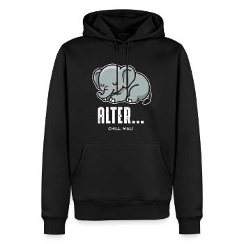 Se détendre - Sweat à capuche Premium bio Homme - noir - Devant - Nico (187cm)