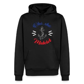 Ohé Ohé Matelot - Sweat à capuche Premium bio Homme - noir - Devant - Nico (187cm)