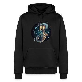 seahorses, corals, sea, ocean, marine life, animals - Men’s Premium Organic Hoodie - black - Front - Nico (187cm)