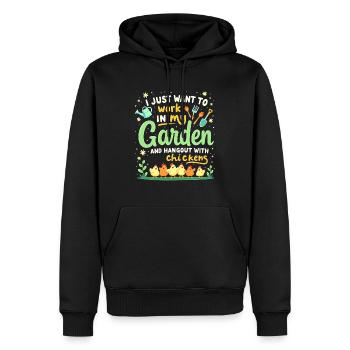 T Shirt Garden Chickens - Men’s Premium Organic Hoodie - black - Front - Nico (187cm)