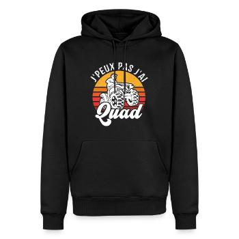 J'Peux Pas J'ai Quad Humour Cadeau - Sweat à capuche Premium bio Homme - noir - Devant - Nico (187cm)