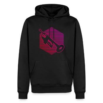 Trompete Trumpet Player Trompetenspieler - Sweat à capuche Premium bio Homme - noir - Devant - Nico (187cm)