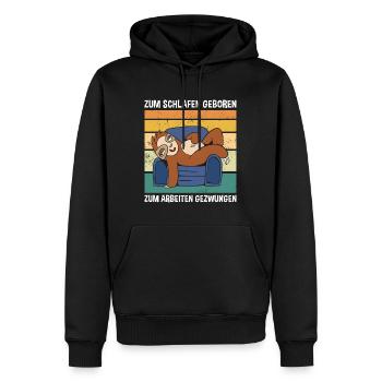 Zum Arbeiten Gezwungen Süßes Faultier - Männer Premium Bio Hoodie - Schwarz - Vorne - Nico (187cm)