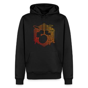 Drum Kit Drummer Drummer Drumming - Men’s Premium Organic Hoodie - black - Front - Nico (187cm)