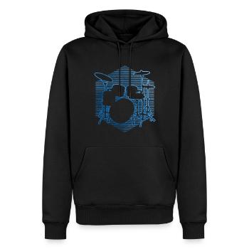 Drum Kit percussionist drummer - Men’s Premium Organic Hoodie - black - Front - Nico (187cm)