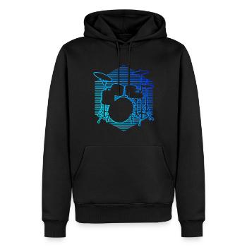 Drummer Drum Kit Drummer - Sweat à capuche Premium bio Homme - noir - Devant - Nico (187cm)