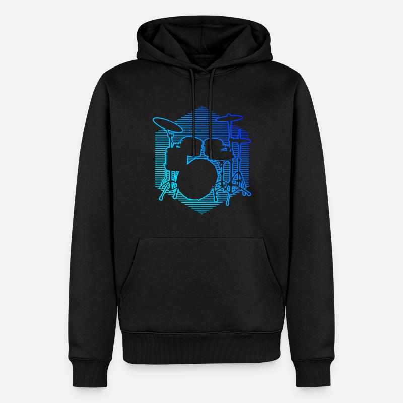 Drummer Drum Kit Drummer - Sweat à capuche Premium bio Homme - noir