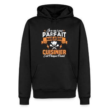 Je ne suis pas parfait mais je suis cuisinier - Sweat à capuche Premium bio Homme - noir - Devant - Nico (187cm)