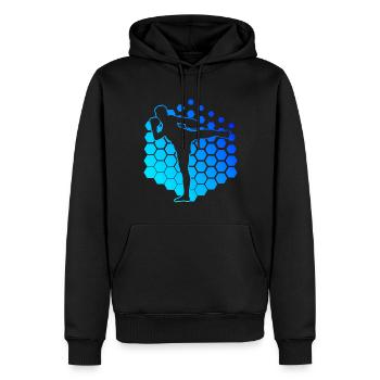 Muay Thai Boxing Femmes Hommes Boxeur Thaï - Sweat à capuche Premium bio Homme - noir - Devant - Nico (187cm)