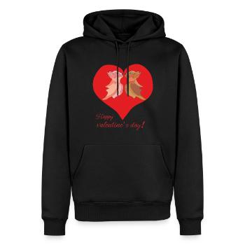 Alles Gute zum Valentinstag - Männer Premium Bio Hoodie - Schwarz - Vorne - Nico (187cm)