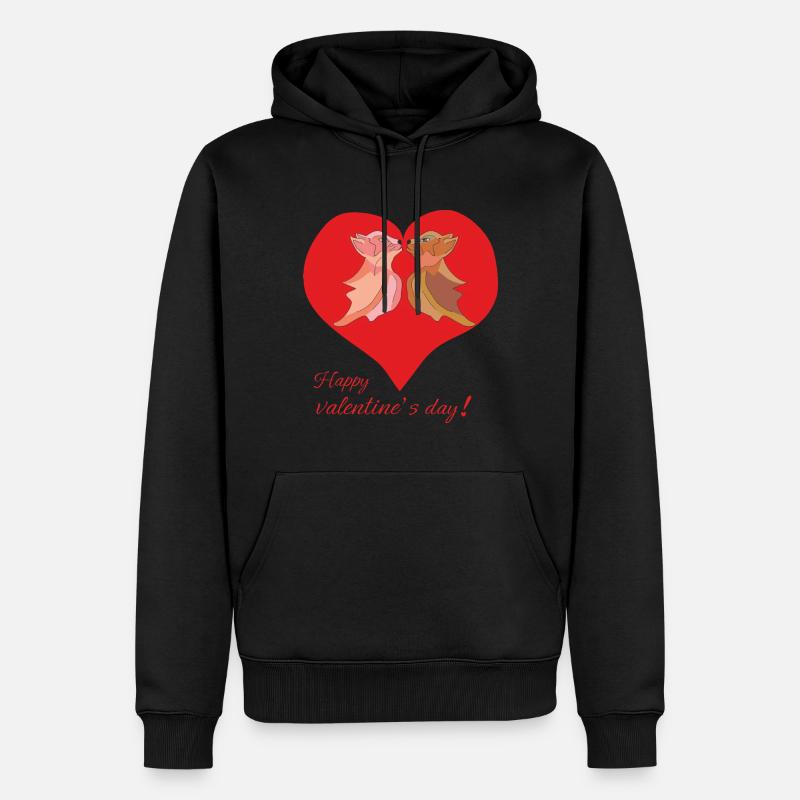 Joyeuse Saint-Valentin - Sweat à capuche Premium bio Homme - noir