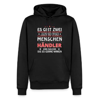 Dealer Gift - Two Types of... Design - Men’s Premium Organic Hoodie - black - Front - Nico (187cm)