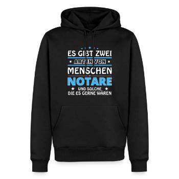 Notaries Gift - Two Types of... Design - Men’s Premium Organic Hoodie - black - Front - Nico (187cm)