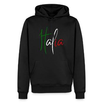 Italienische Flagge, italienischer Stolz - Männer Premium Bio Hoodie - Schwarz - Vorne - Nico (187cm)