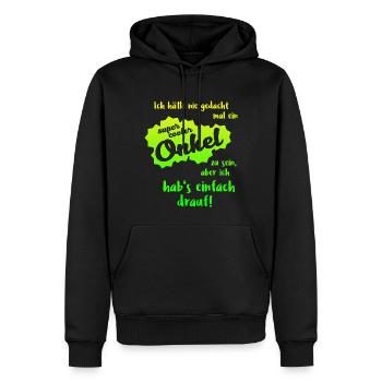 Super Cool Uncle - Sweat à capuche Premium bio Homme - noir - Devant - Nico (187cm)