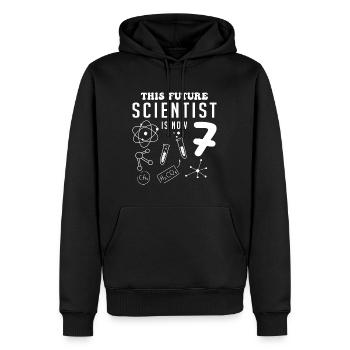 Diese wissenschaftliche Zukunft ist 7 - Männer Premium Bio Hoodie - Schwarz - Vorne - Nico (187cm)