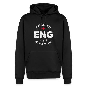 Englisch und Stolz - Männer Premium Bio Hoodie - Schwarz - Vorne - Nico (187cm)