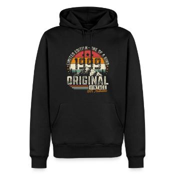 Vintage 1999 né Vintage cadeau d’anniversaire - Sweat à capuche Premium bio Homme - noir - Devant - Nico (187cm)