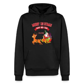 Noël Motif de Noël Père Noël - Sweat à capuche Premium bio Homme - noir - Devant - Nico (187cm)