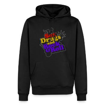 Sex Drugs Rocknroll Schädel Iro Punk Rock Musik - Männer Premium Bio Hoodie - Schwarz - Vorne - Nico (187cm)