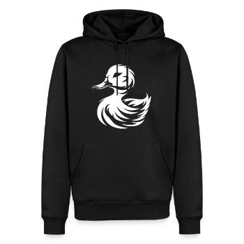 Duck - Men’s Premium Organic Hoodie - black - Front - Nico (187cm)