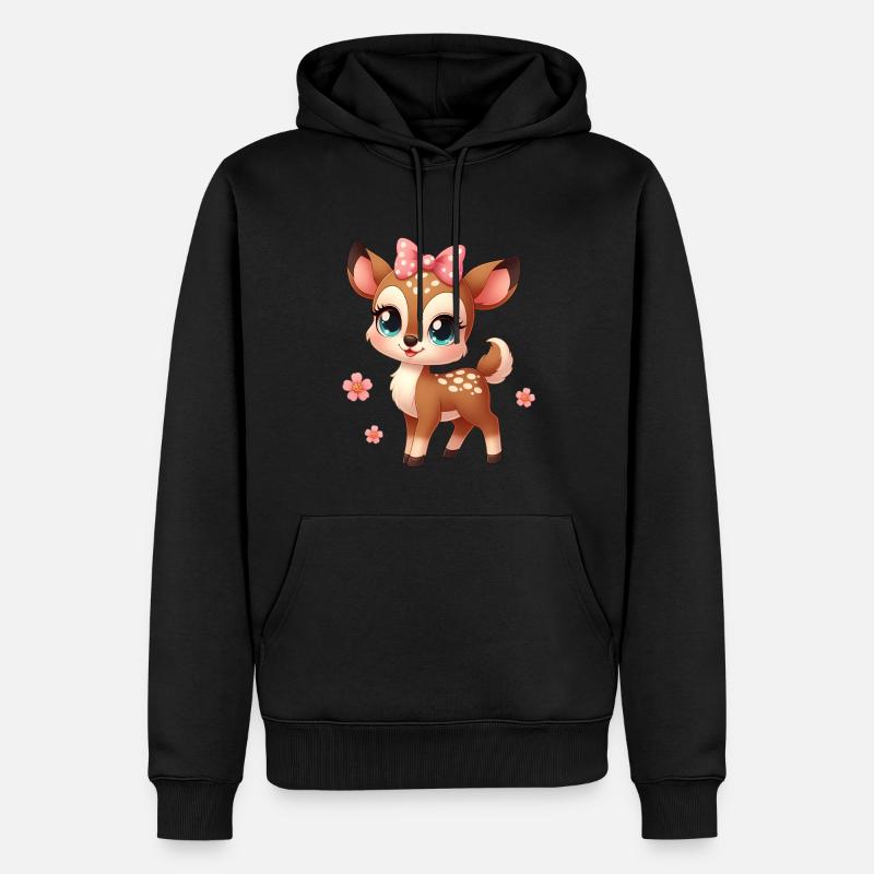 Petit Faon mignon 5 - Sweat à capuche Premium bio Homme - noir