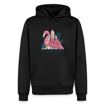 Flamingo-Geistertier Flamingo-Liebhaber - Männer Premium Bio Hoodie - Schwarz - Vorne - Nico (187cm)