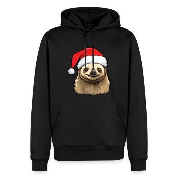 Faultier Weihnachten Winter Faultiere Tiere - Männer Premium Bio Hoodie - Schwarz - Vorne - Nico (187cm)