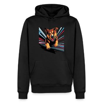 Action Dog - Men’s Premium Organic Hoodie - black - Front - Nico (187cm)