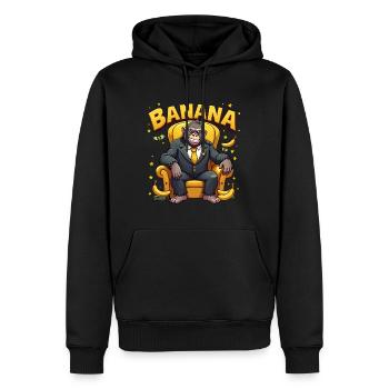 Gorilla with style and bananas - Men’s Premium Organic Hoodie - black - Front - Nico (187cm)