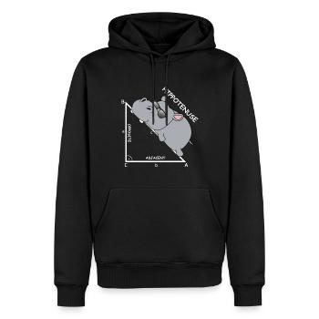 Hippoténuse | Hippopotame, Mathématiques, Hypothénuse - Sweat à capuche Premium bio Homme - noir - Devant - Nico (187cm)