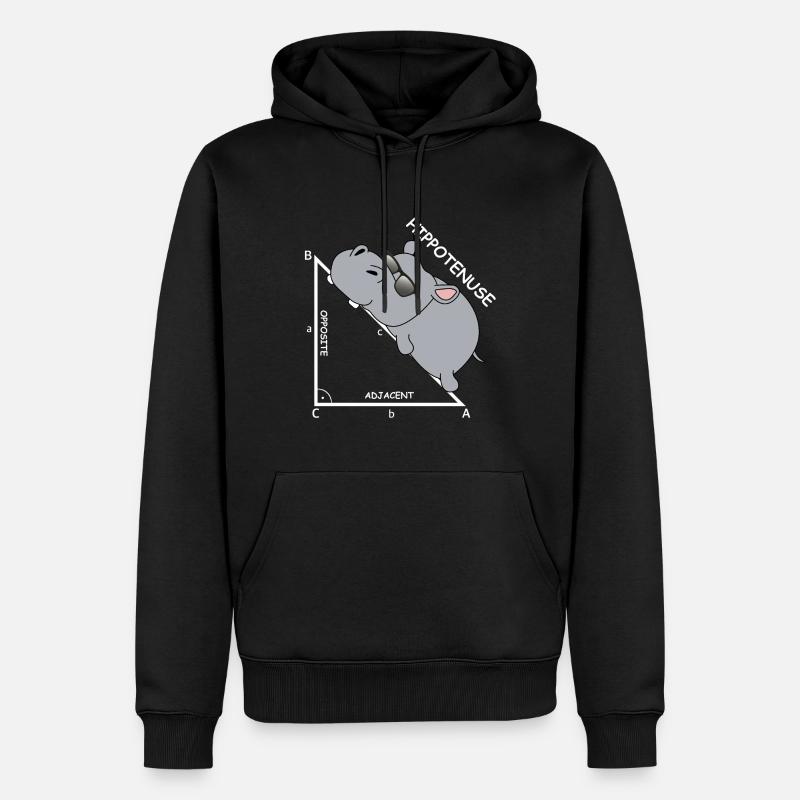 Hippoténuse | Hippopotame, Mathématiques, Hypothénuse - Sweat à capuche Premium bio Homme - noir