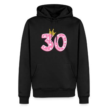 30 Krone 30. Geburtstag 30 Jahre - Männer Premium Bio Hoodie - Schwarz - Vorne - Nico (187cm)