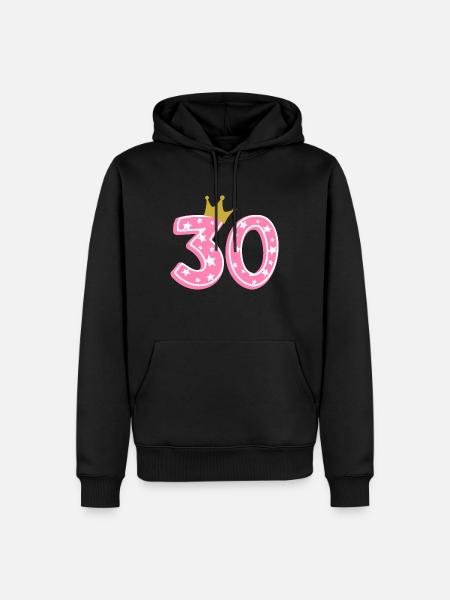 30 Kruunu 30 vuotta 30 vuotta - Premium luomulaatuinen miesten huppari - musta